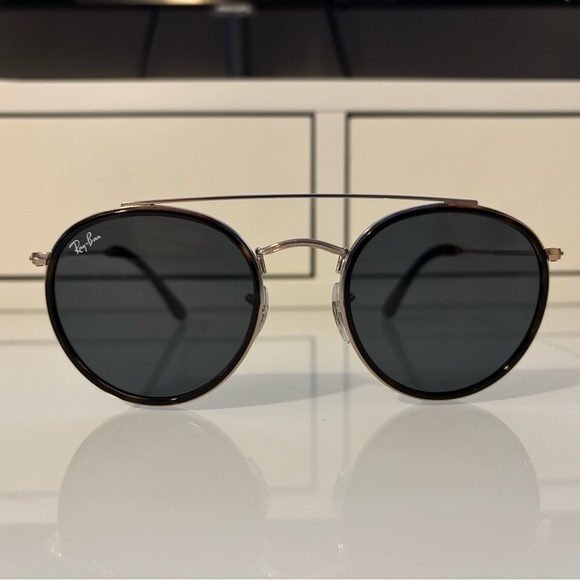 Black and gold double bridge sunglasses Ray-ban - Picture 2 of 6